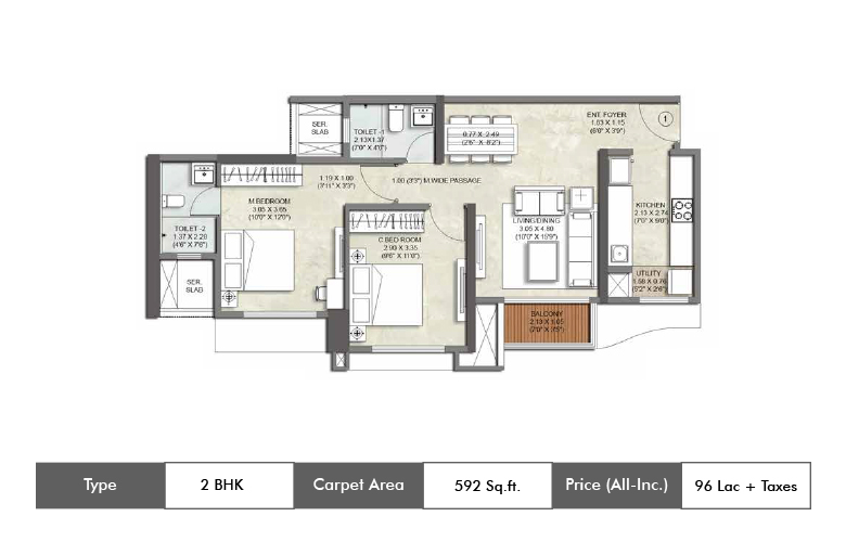 Kalpataru Srishti Mira Road 2 BHK-592 Sq.ft.