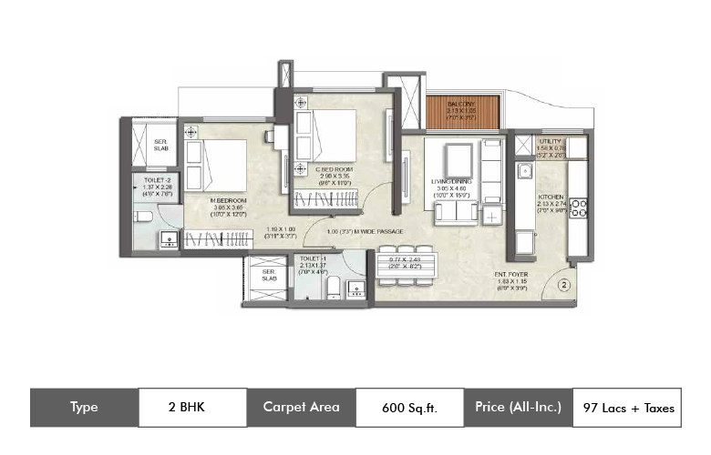 Kalpataru Srishti Mira Road 2 BHK-600 Sq.ft.