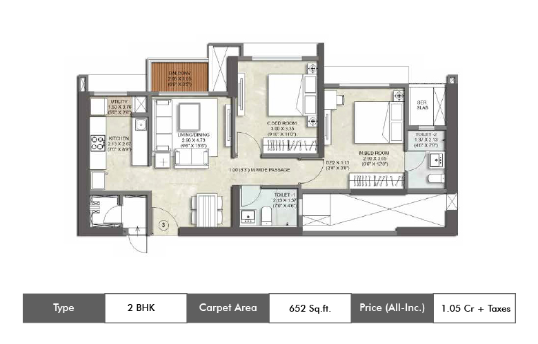 Kalpataru Srishti Mira Road 2 BHK-652 Sq.ft.